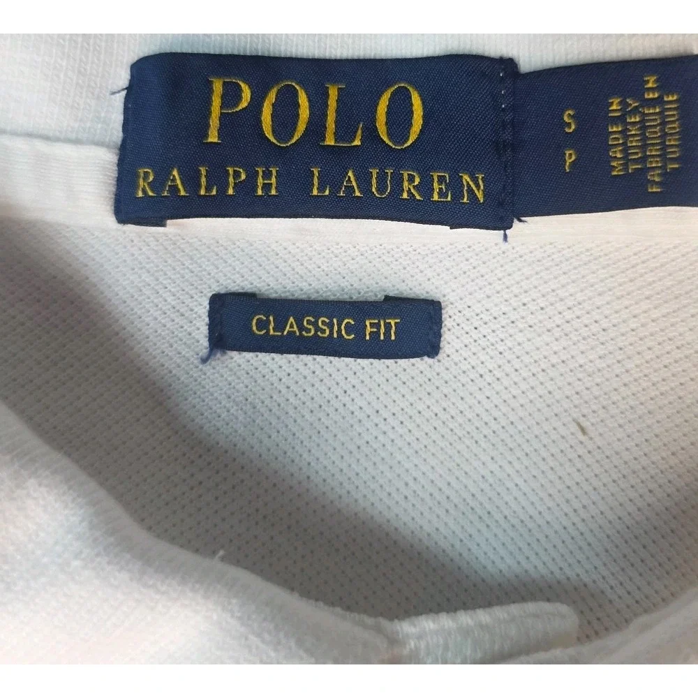 Polo Ralph Lauren Mens S White Rainbow Big Pony Logo Classic Fit Polo Shirt